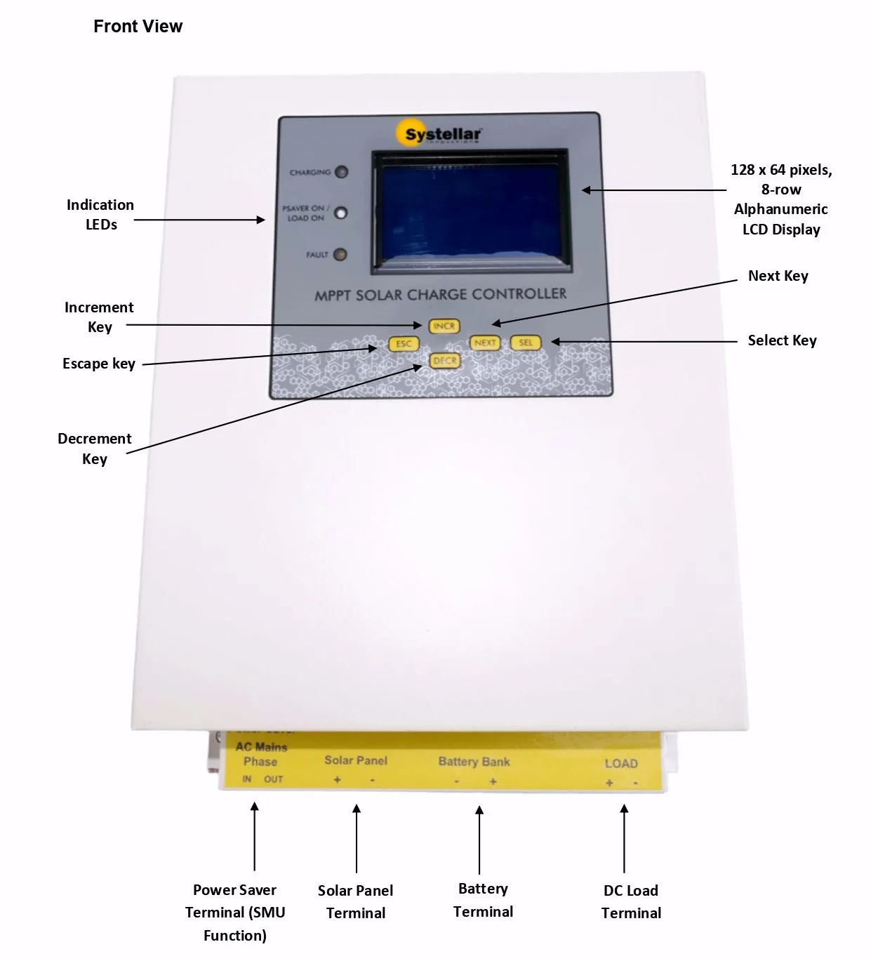 CC-MPPT-Gen6 industrial MPPT solar charge controller front view