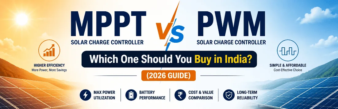 MPPT vs PWM solar charge controller comparison — Systellar Innovations India