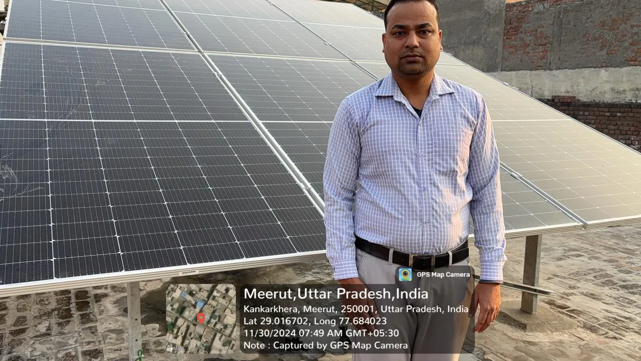 राहुल वर्मा का 3kW सोलर प्लांट, मेरठ