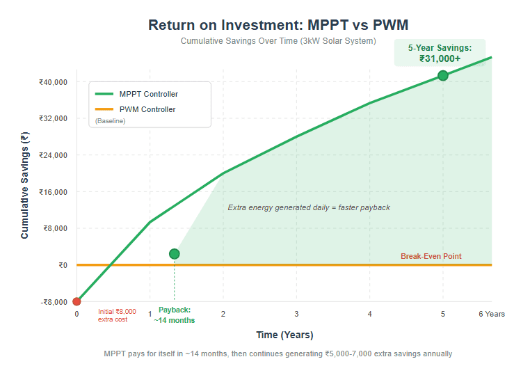 Return on Investment: MPPT vs PWM