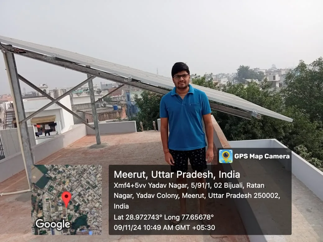 Shasank Goel 3kW solar plant, Meerut