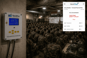 VentPlus CO2 monitor and controller for army bunkers