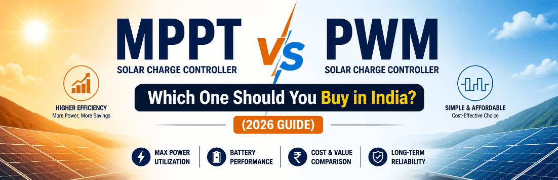 MPPT vs PWM solar charge controller comparison — Systellar Innovations India