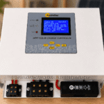 CC-MPPT-HV-300 high voltage MPPT solar charge controller front view with LCD display